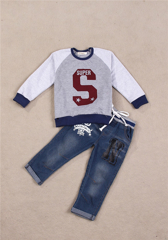 Foreign trade children's clothes Europe and the United States boys cowboy boy clothing sets Camouflage trousers virgin suit - CelebritystyleFashion.com.au online clothing shop australia