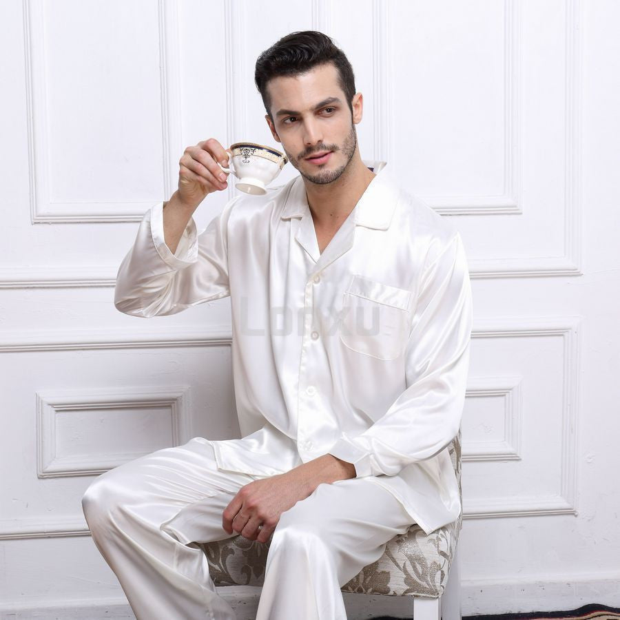 Mens Silk Satin Pajamas Set Pyjamas Set Pjs Sleepwear Loungewear - CelebritystyleFashion.com.au online clothing shop australia