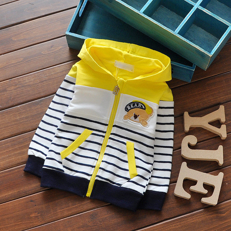 spring baby boys girls long sleeve coat children hoodded stripe sport outwear kids cartoon outdoor sweater - CelebritystyleFashion.com.au online clothing shop australia