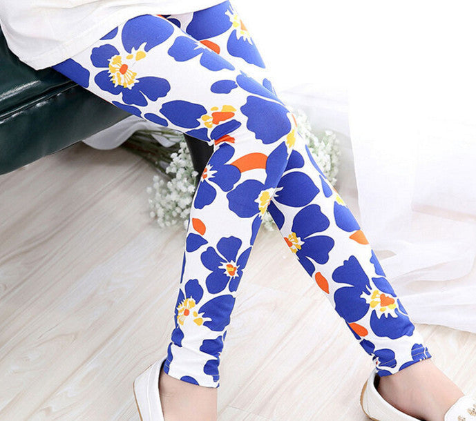 New Spring Summer Girls Leggings Casual Fashion Vintage Flower Kids Legging Elastic Waist Children's Pants bobo choses 8-14 Year - CelebritystyleFashion.com.au online clothing shop australia