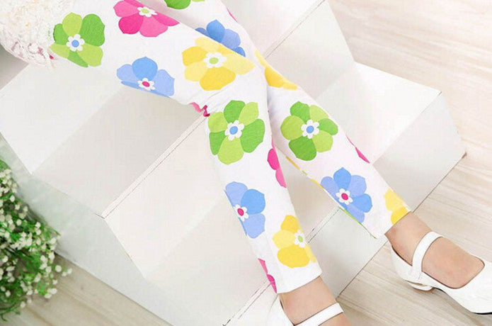 New Spring Summer Girls Leggings Casual Fashion Vintage Flower Kids Legging Elastic Waist Children's Pants bobo choses 8-14 Year - CelebritystyleFashion.com.au online clothing shop australia