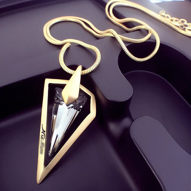 Triangle crystal necklace discount