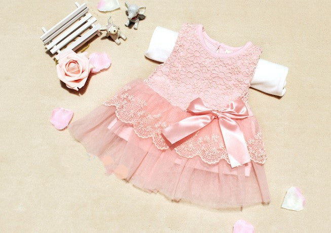 Fashion Baby Girls Sleeveless Lace Crochet Princess Dress Party Dresses - CelebritystyleFashion.com.au online clothing shop australia