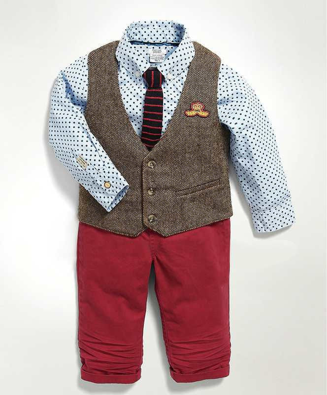 Baby boy gentleman suit new autumn 3pcs Shirt + vest+trousers boy clothing set - CelebritystyleFashion.com.au online clothing shop australia