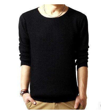 Men Fall Winter thickened water ripples round neck sweater men hedging long-sleeved sweaters - CelebritystyleFashion.com.au online clothing shop australia