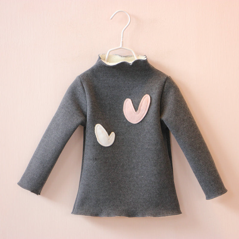 children's clothes girls cotton long sleeve love heart T-shirt kids fashion tops tees t shirts for 2-7T - CelebritystyleFashion.com.au online clothing shop australia