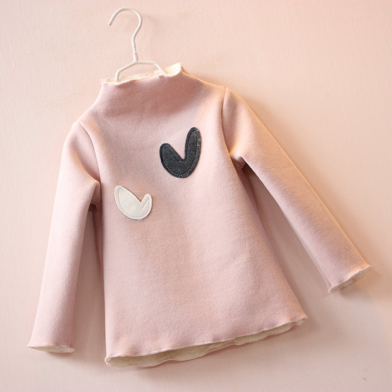 children's clothes girls cotton long sleeve love heart T-shirt kids fashion tops tees t shirts for 2-7T - CelebritystyleFashion.com.au online clothing shop australia