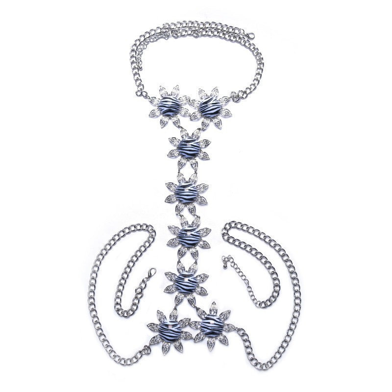 New ZA Long Body Chain DIY Handmade Luxury Blue Red Gem Fashion Crystal Necklace Pendant Set Statement Summer Vacation - CelebritystyleFashion.com.au online clothing shop australia