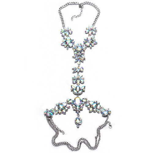 New ZA Long Body Chain DIY Handmade Luxury Blue Red Gem Fashion Crystal Necklace Pendant Set Statement Summer Vacation - CelebritystyleFashion.com.au online clothing shop australia