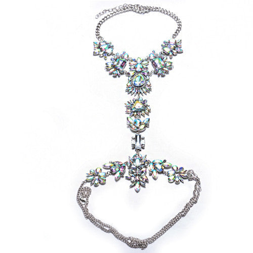 New ZA Long Body Chain DIY Handmade Luxury Blue Red Gem Fashion Crystal Necklace Pendant Set Statement Summer Vacation - CelebritystyleFashion.com.au online clothing shop australia