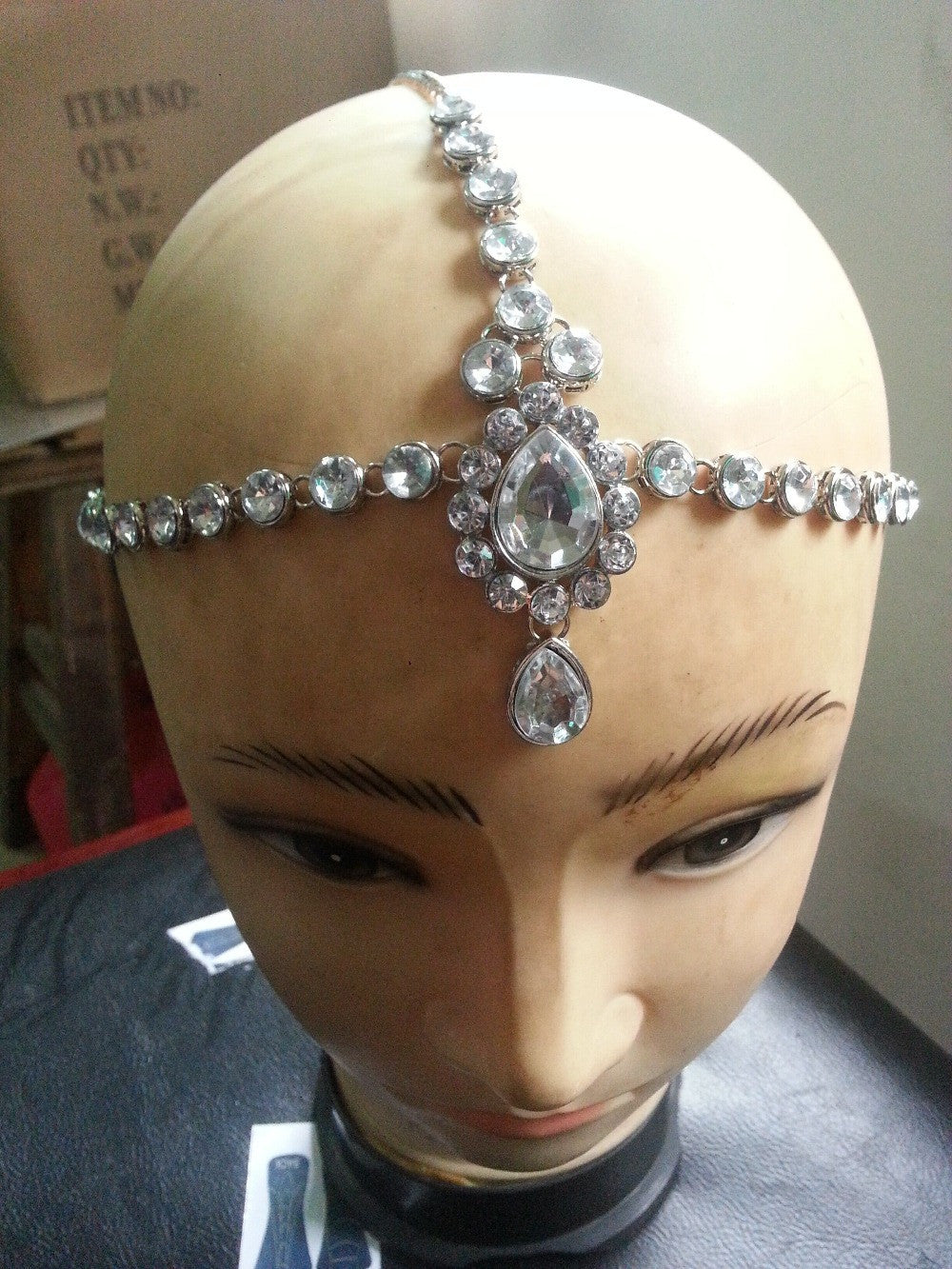 Handmade Kundan stones hair chain head chain wedding bridal head Jewelry - CelebritystyleFashion.com.au online clothing shop australia