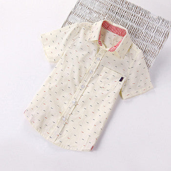 Children boys brand fashion kids cotton cloth short-sleeved shirts,Fit for 3-10 years kids boys - CelebritystyleFashion.com.au online clothing shop australia