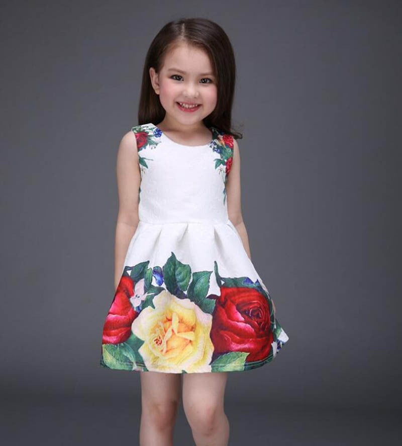 new summer girls dress white designer brand new children clothing rose flower princess wedding party Lace girl clothes - CelebritystyleFashion.com.au online clothing shop australia