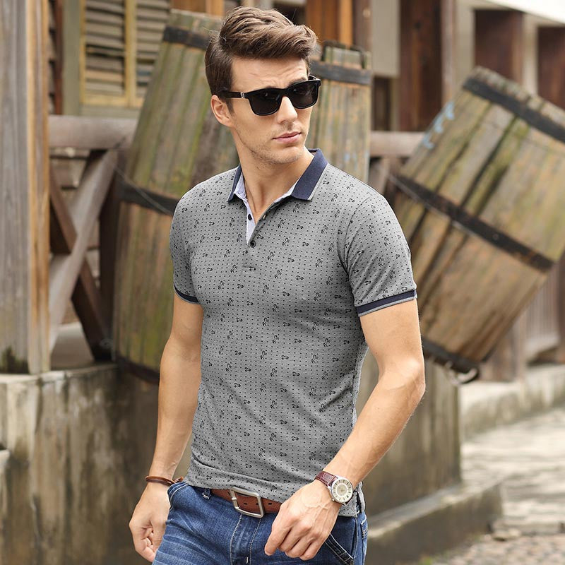 Short Sleeve Mens Polos Homme Turn Down white Collar Tops Cotton Dot Brand Fashion Striped xxxl Solid Clothing - CelebritystyleFashion.com.au online clothing shop australia