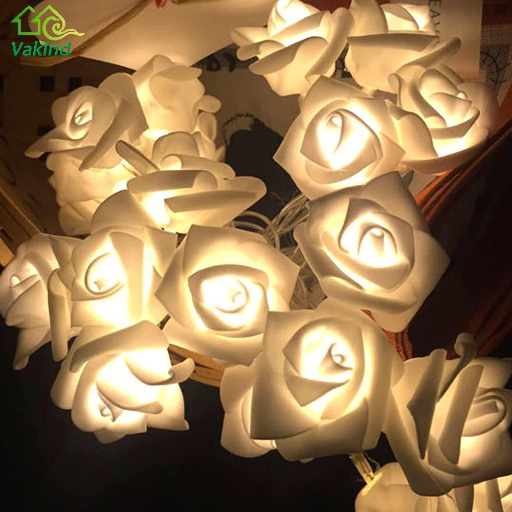 1.2m 10 LED Christmas Wedding Flower Rose Fairy String Lights Lamp Indoor/Outdoor Decoration Christmas Decoration