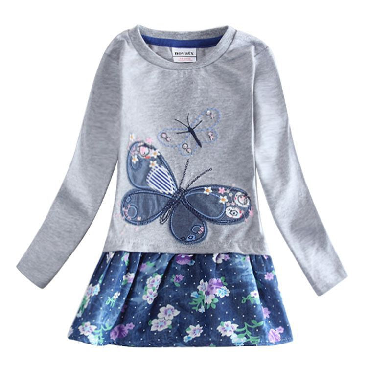 Girls dress winter long sleeve Autumn dress for girls Novatx kids children clothing cotton dress Christmas costumes for girls - CelebritystyleFashion.com.au online clothing shop australia