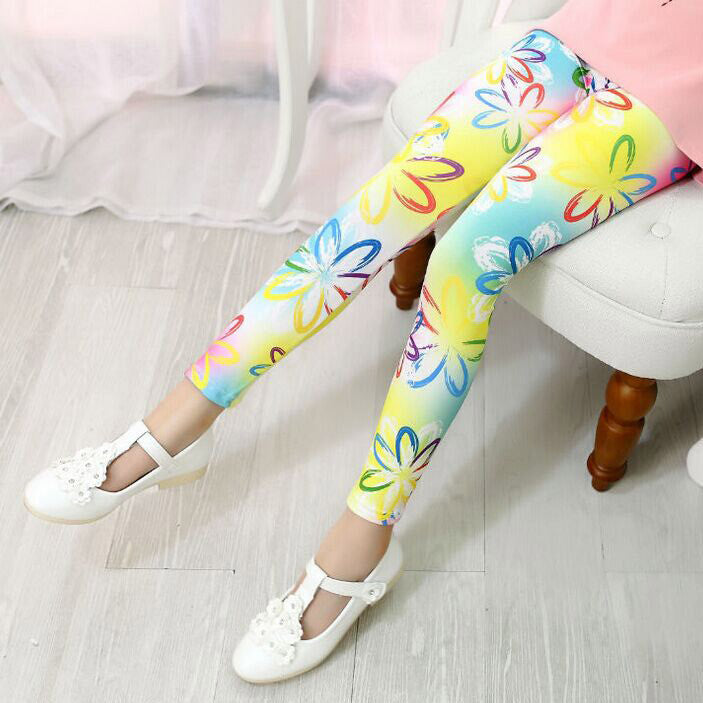 2-7years kids fashion cute cat leggings girls lovely flower leggings children long sleeve skinny pants - CelebritystyleFashion.com.au online clothing shop australia