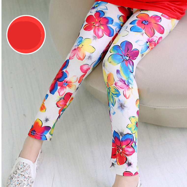 2-7years kids fashion cute cat leggings girls lovely flower leggings children long sleeve skinny pants - CelebritystyleFashion.com.au online clothing shop australia