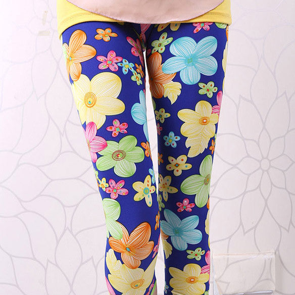 2-7years kids fashion cute cat leggings girls lovely flower leggings children long sleeve skinny pants - CelebritystyleFashion.com.au online clothing shop australia