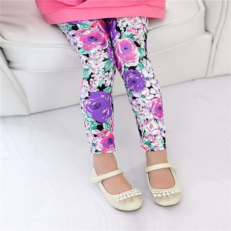 2-7years kids fashion cute cat leggings girls lovely flower leggings children long sleeve skinny pants - CelebritystyleFashion.com.au online clothing shop australia