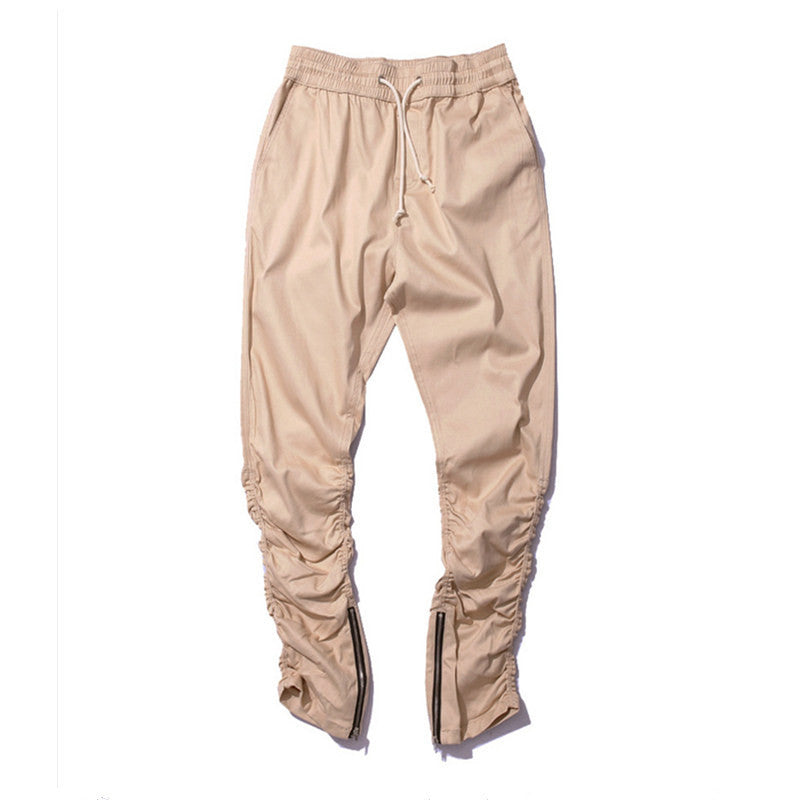 Justin bieber brand style side zipper men slim fit casual mens hip hop jogger biker pants swag sweatpants skinny trousers olive - CelebritystyleFashion.com.au online clothing shop australia