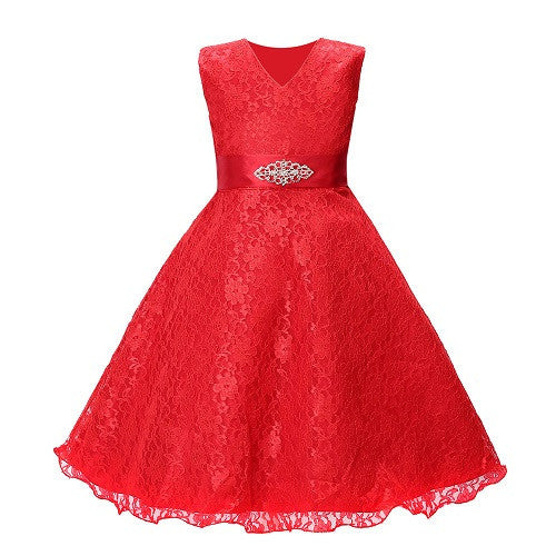 Girls party wear clothing for children summer sleeveless lace princess wedding dress girls teenage well party prom dress - CelebritystyleFashion.com.au online clothing shop australia