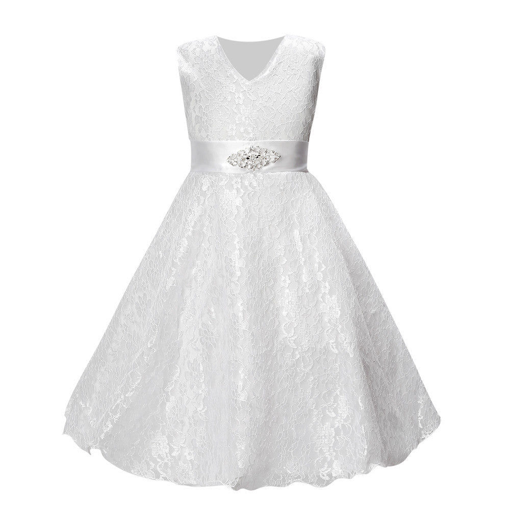 Girls party wear clothing for children summer sleeveless lace princess wedding dress girls teenage well party prom dress - CelebritystyleFashion.com.au online clothing shop australia