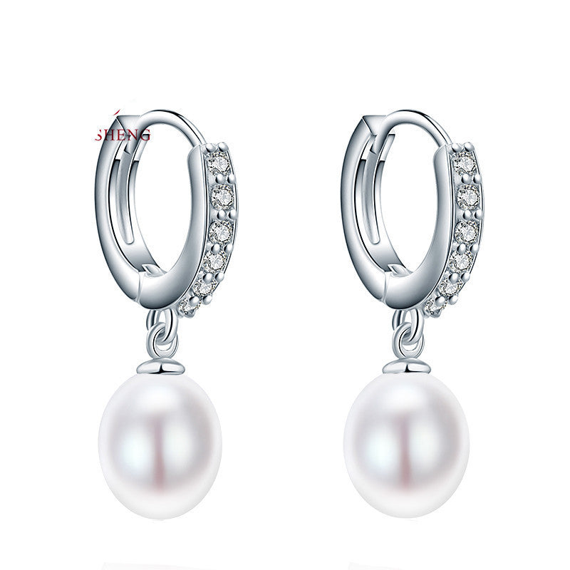 Genuine pearl jewelry natural pearl earrings cultured freshwater pearls with 925 silver,earring women girl best gifts - CelebritystyleFashion.com.au online clothing shop australia