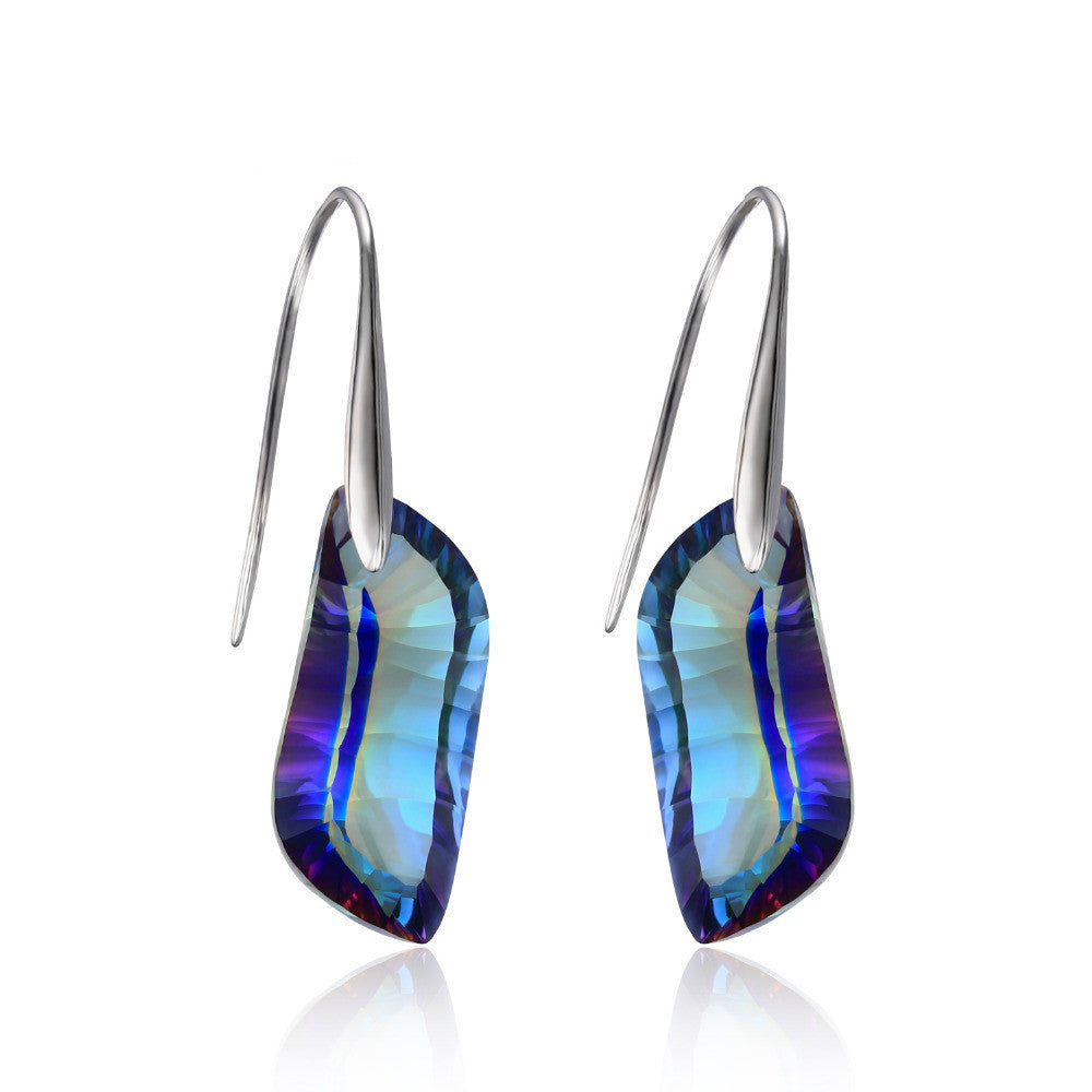 23ct Gem Stone Natural Rainbow Fire Blue Mystic Topaz Dangle Earrings Drop Real Solid Pure 925 Sterling Silver - CelebritystyleFashion.com.au online clothing shop australia