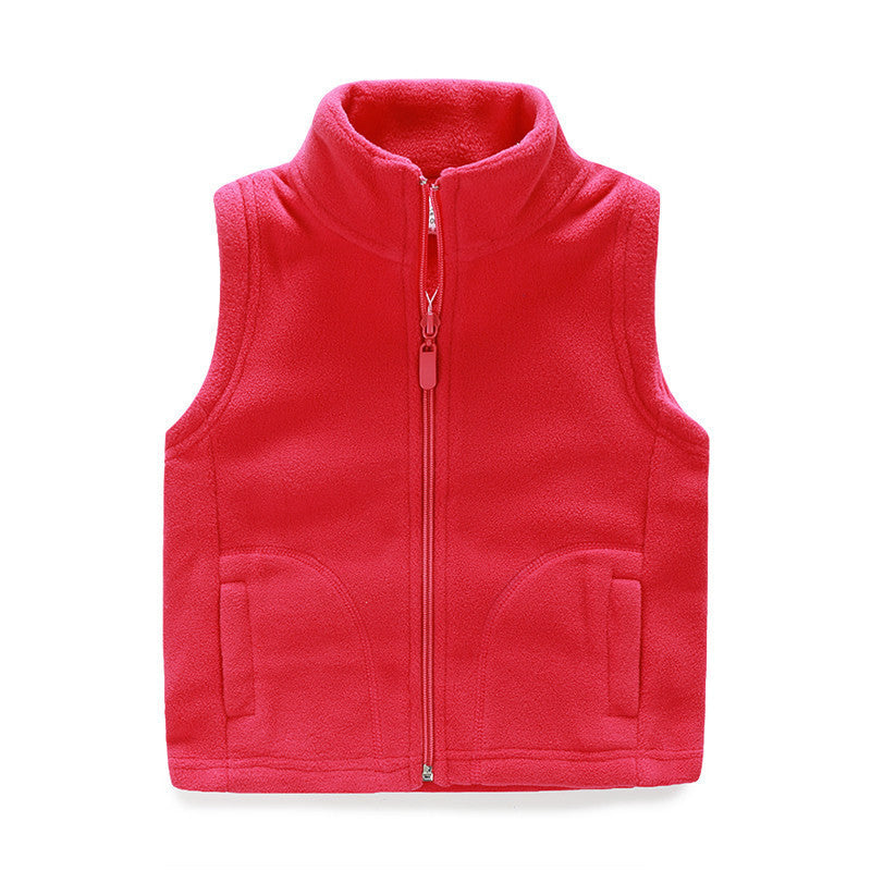 thicken winter cotton vest turtleneck solid fashion baby fleece vest kids waistcoat boys girls fleece jacket - CelebritystyleFashion.com.au online clothing shop australia