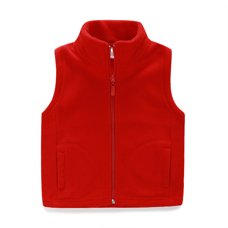 thicken winter cotton vest turtleneck solid fashion baby fleece vest kids waistcoat boys girls fleece jacket - CelebritystyleFashion.com.au online clothing shop australia