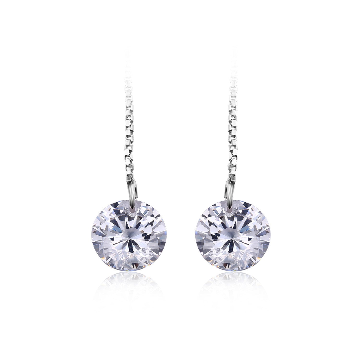 5.2ct Round Cut Earrings Real 925 Sterling Silver Fine Jewelry Fashion Long Earrings for Wedding Engagement Gift - CelebritystyleFashion.com.au online clothing shop australia