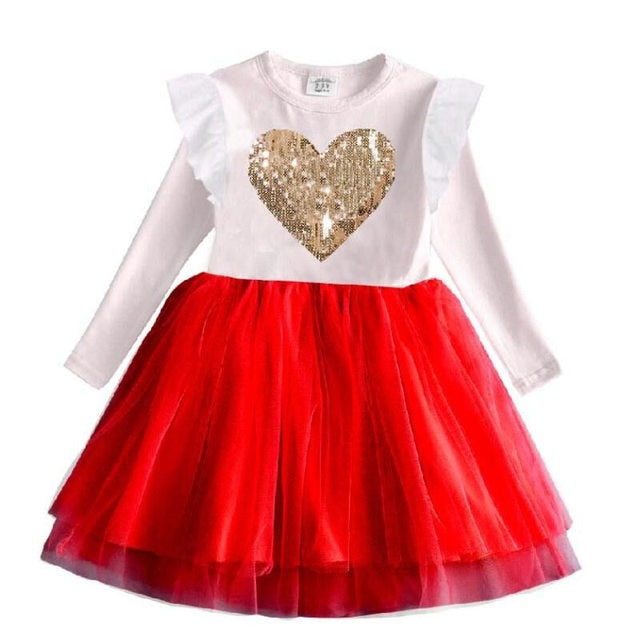 Long Sleeve Girls Dresses Unicorn Kids Dress For Girls 2019 Christmas Children Clothing Cotton Toddler Princess Dress 3-8Y