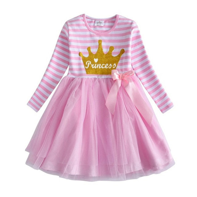 Long Sleeve Girls Dresses Unicorn Kids Dress For Girls 2019 Christmas Children Clothing Cotton Toddler Princess Dress 3-8Y