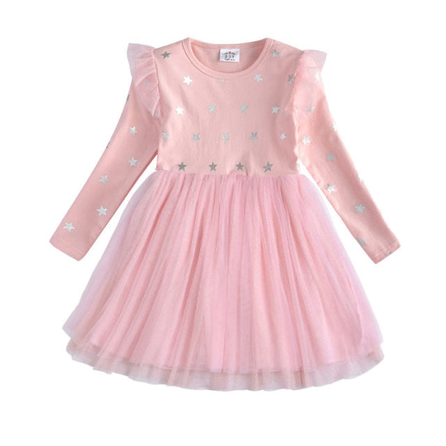 Long Sleeve Girls Dresses Unicorn Kids Dress For Girls 2019 Christmas Children Clothing Cotton Toddler Princess Dress 3-8Y