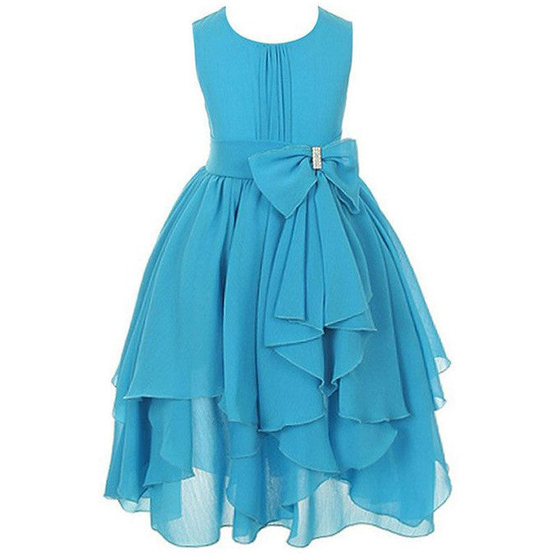 Girl Dress for Wedding Irregular Ruffled Summer Party Princess Dresses Chiffon Children Clothing Kids clothes - CelebritystyleFashion.com.au online clothing shop australia