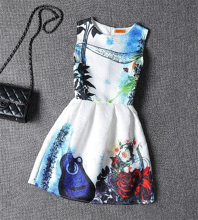 kids Dress Girl Dress Summer Style Sleeveless Printed Kids Dresses Girls Clothes Party Princess Dress Vestidos christmas - CelebritystyleFashion.com.au online clothing shop australia