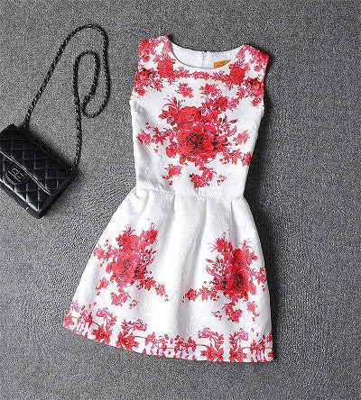 kids Dress Girl Dress Summer Style Sleeveless Printed Kids Dresses Girls Clothes Party Princess Dress Vestidos christmas - CelebritystyleFashion.com.au online clothing shop australia