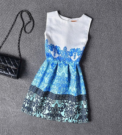 kids Dress Girl Dress Summer Style Sleeveless Printed Kids Dresses Girls Clothes Party Princess Dress Vestidos christmas - CelebritystyleFashion.com.au online clothing shop australia