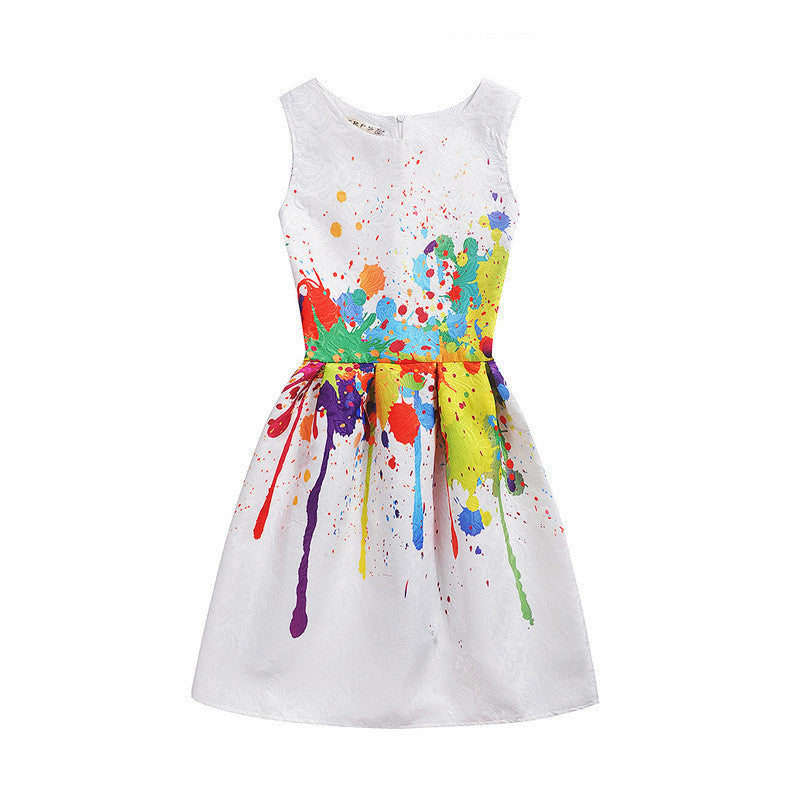 kids Dress Girl Dress Summer Style Sleeveless Printed Kids Dresses Girls Clothes Party Princess Dress Vestidos christmas - CelebritystyleFashion.com.au online clothing shop australia