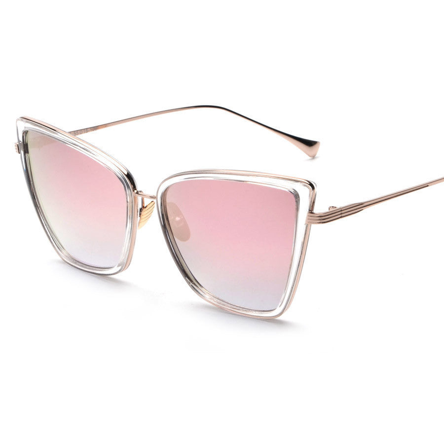 Peekaboo Transparent Mirror cat eye sunglasses women brand designer luxury metal oversize sexy cat eyes sunglasses ladies - CelebritystyleFashion.com.au online clothing shop australia