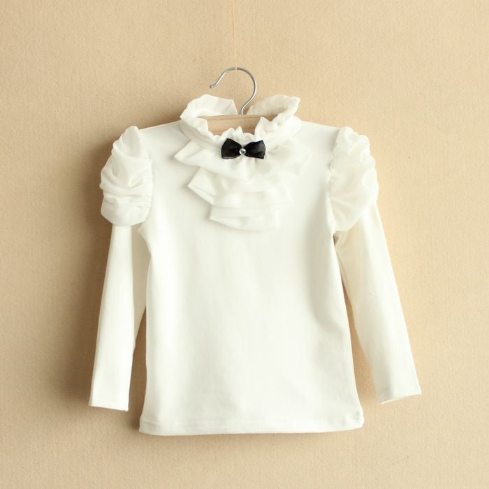 Children Fashion Brand Girls Spring Autumn Cotton Blouse, Kids Girl Solid Retro Blouse Baby Girls Princess Bowknot Shirts - CelebritystyleFashion.com.au online clothing shop australia