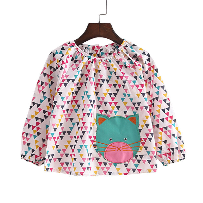 New 2-8Y spring summer girls clothes casual long sleeve girls blouses fashion cat style little child shirts for girls - CelebritystyleFashion.com.au online clothing shop australia