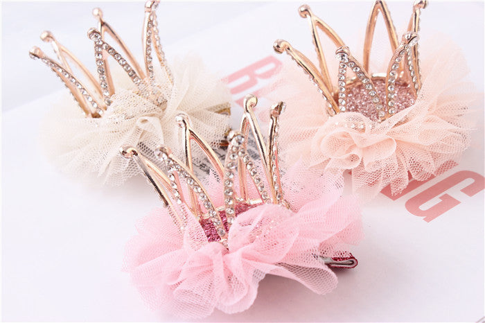 Upscale Princess Hair Accessories Children Headdress Head Flower Lace Three-dimensional Rhinestone Crown Hairpin Girl Party Gift - CelebritystyleFashion.com.au online clothing shop australia