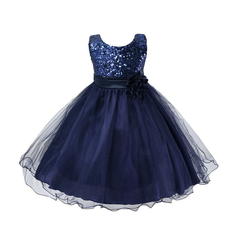 Summer Baby Dresses Girls Sequin Flower Bowknot Birthday Wedding Party Tutu Dress Girl Vestido PY2 - CelebritystyleFashion.com.au online clothing shop australia