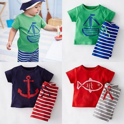 Summer Cool Baby Toddler Kids Boys Tops T-shirt Pants 2PCS Outfits set 0~5Y - CelebritystyleFashion.com.au online clothing shop australia