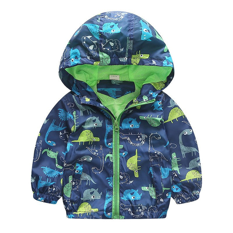 90-120cm Cute Dinosaur Spring Kids Jacket Boys Outerwear Coats Active Boy Windbreaker Cartoon Sport Suit For Children Kids - CelebritystyleFashion.com.au online clothing shop australia