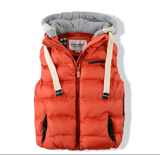 Kids Children Thickened Thermal Vest Boy Baby With A Removable Cap Cotton Vest,Fashion Vestatst0008, - CelebritystyleFashion.com.au online clothing shop australia