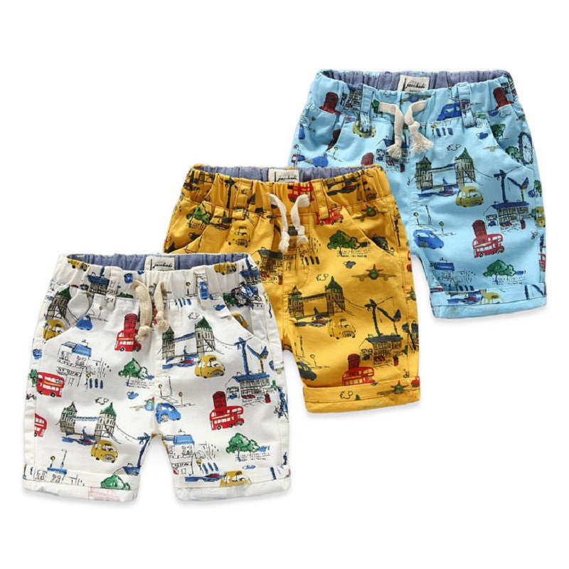 Brand Cartoon Boys Shorts 100% Cotton Printed Car Summer Shorts For Boys 2-8 Years Kids Beach Shorts Children Fashion Clothes - CelebritystyleFashion.com.au online clothing shop australia