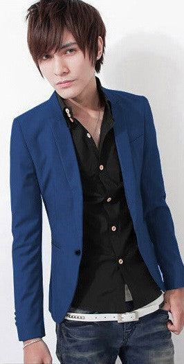 New Arrival Single Button Leisure Blazers Men Male Fashion Slim Fit Casual Suit Red Navy Blue Blazer Dress Clothing M-3XL - CelebritystyleFashion.com.au online clothing shop australia